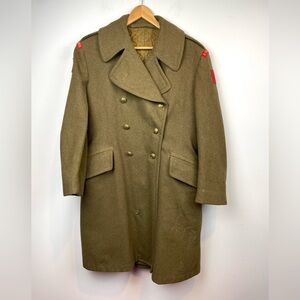 Vintage Military Army Dress wool Coat Canadian Guards 2nd Battalion olive green